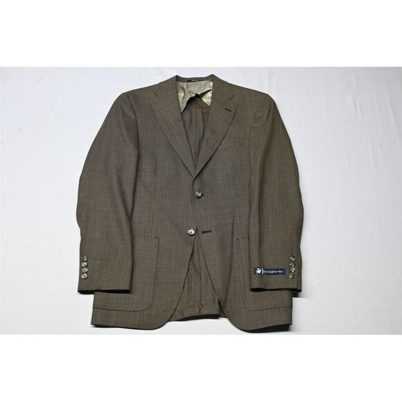 NEW Hart Schaffner Marx 40R Brown Check 100% Wool‎ Mens Blazer Sport Coat Jacket